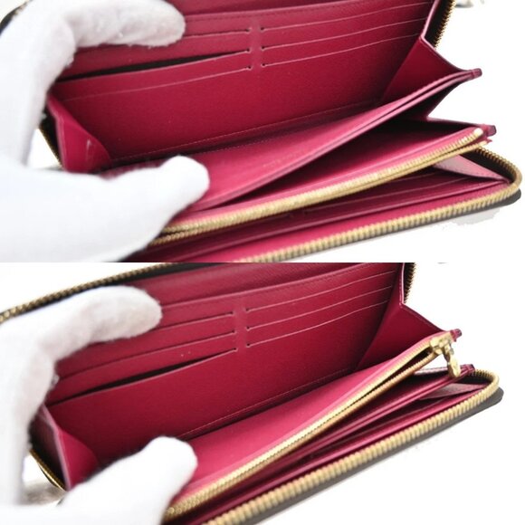 LOUIS VUITTON Zippy Long Wallet Monogram Leather Brown Fuchsia M41895 84KB294 - Picture 3 of 13